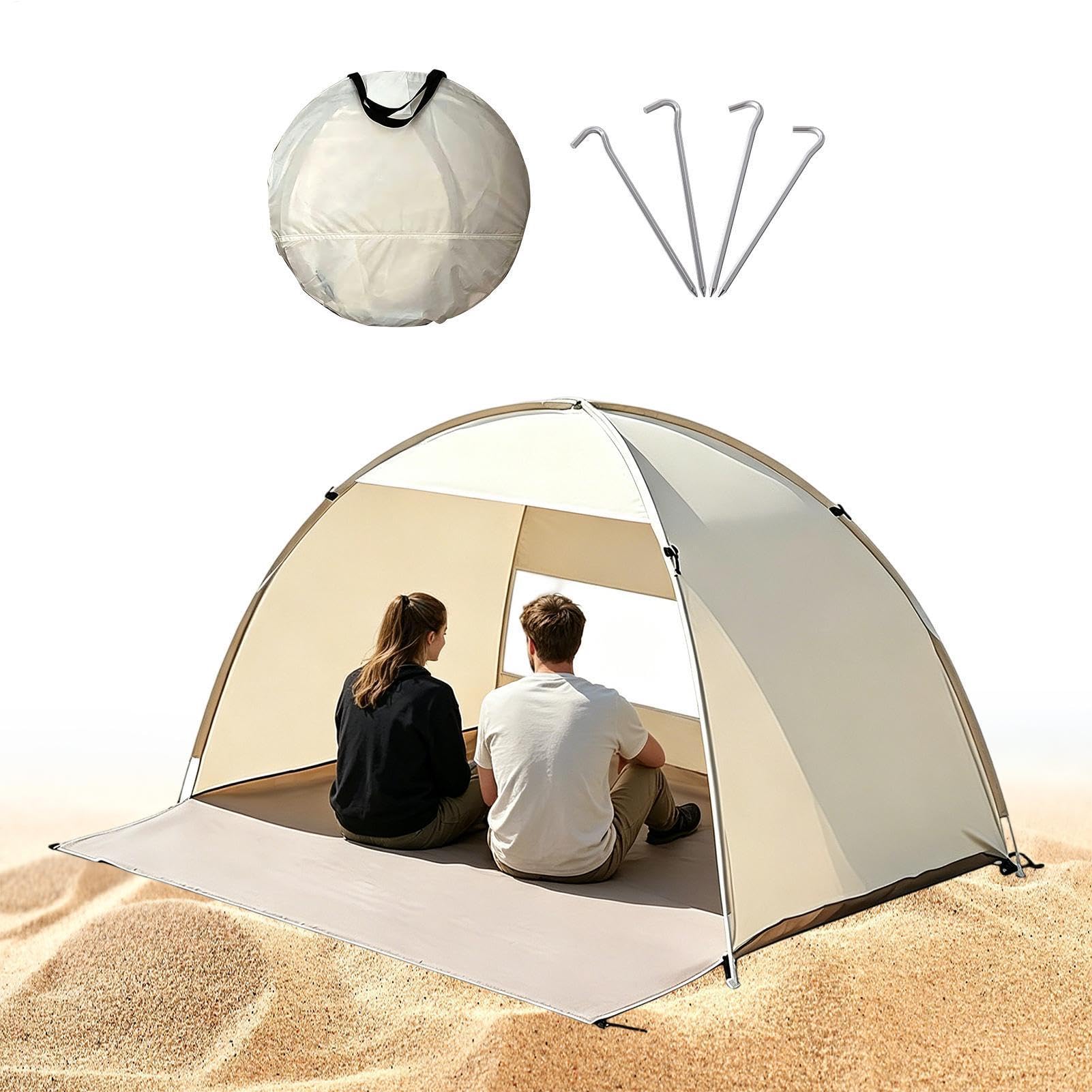 Namiot Plażowy Przenośny Parasol UV Łatwy Montaż | Namiot na Plażę na Piknik Rodzinny Ogród Kemping Outdoor dla Osób Podróżowanie Wędrówki Wędkowanie