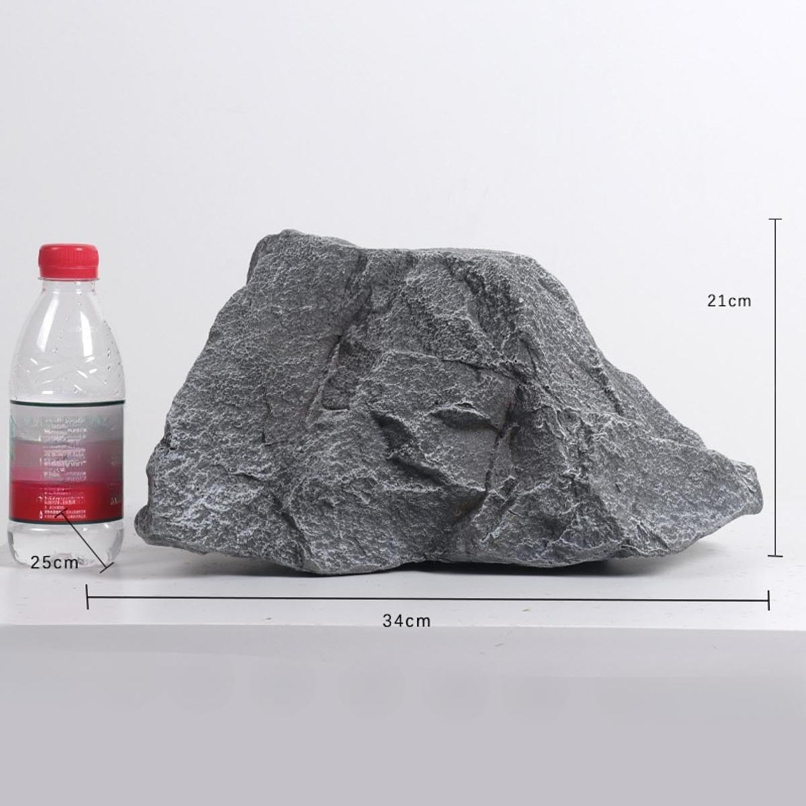 Rocce Artificiali per Paesaggio, Ornamento da Giardino, Accessorio Leggero per Oggetti di Scena Fotografici, Ornamento Grigio Irregolare, Decorazione, 34x25x21cm