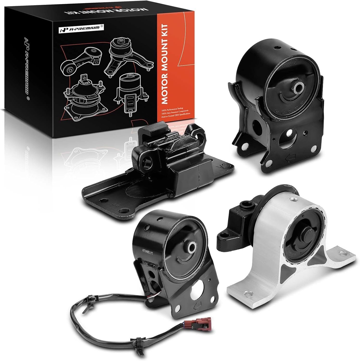 A-Premium Engine Motor Mount and Transmission Mount Kit Compatible with Nissan Murano 2003 2004 2005 2006 2007 3.5L, FWD, Automatic Transmission, Set of 4