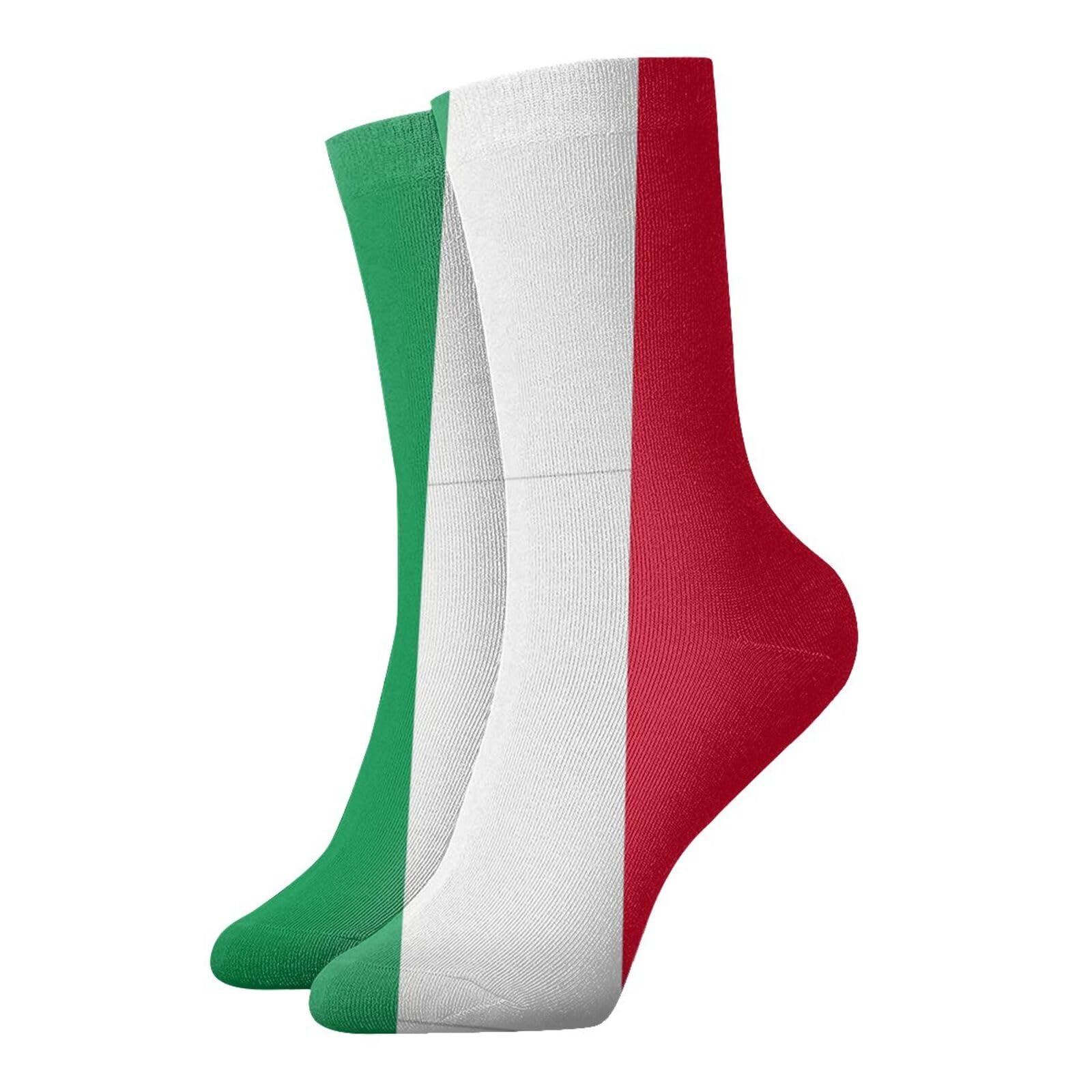 Hceaatb Men's White Adult Ankle Socks Italian Flag Casual Crew Socks Combed Cotton Sock Colorful Fun Socks For Wo's Thermal