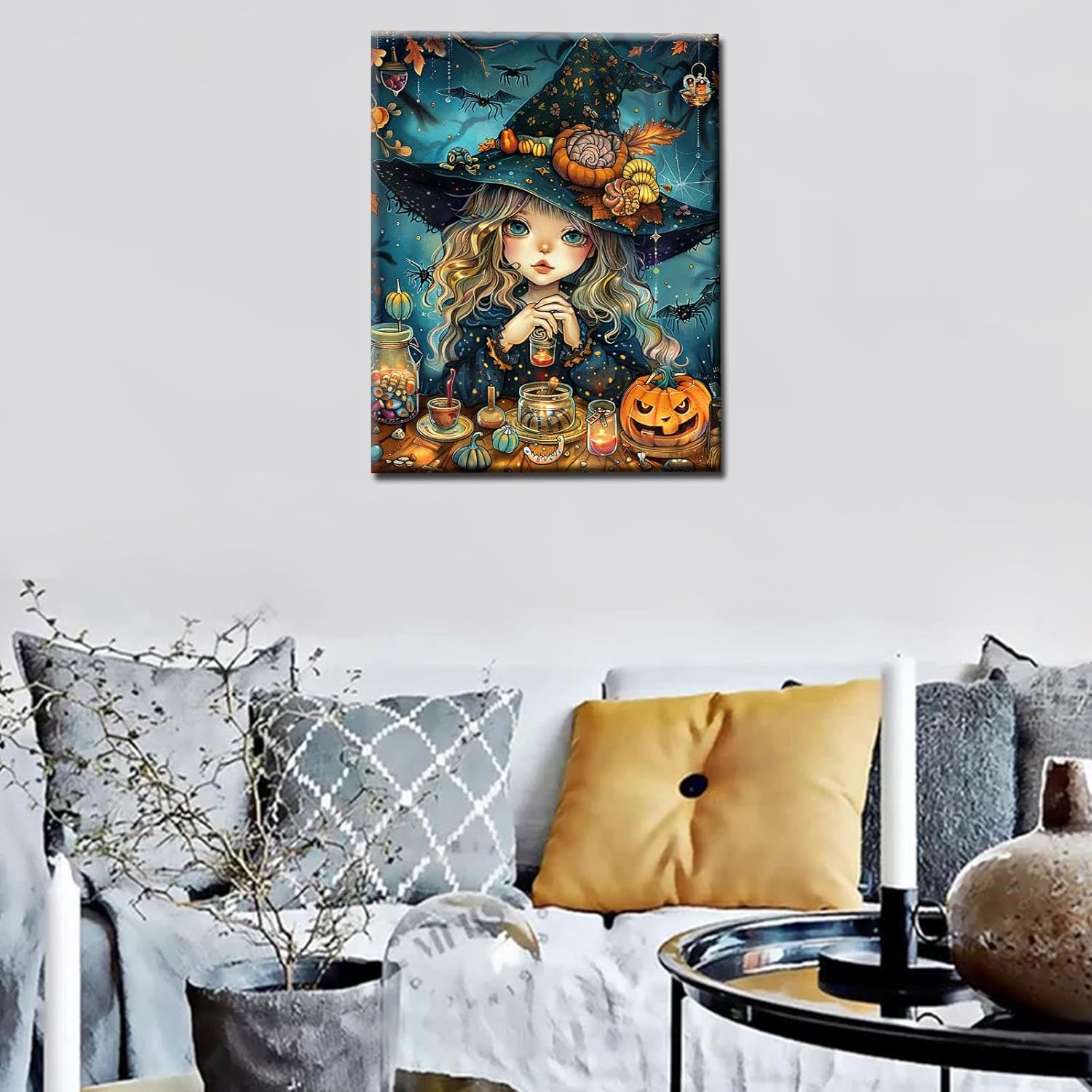 Tucocoo Halloween Night Bat Paint by Number for Adults DIY Painting by Numbers Kits on Canvas Art Painting Kit Picture Arts Craft for Home Wall Art Modern Decor Gifts 16x20inch Frame