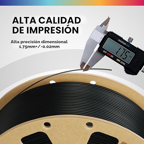 Miniatura 3 de OVERTURE Filamento PLA 1.75mm, Filamento de impresora 3D enrollado cuidadosamente 1 kg de carrete (2.2 libras), precisión dimensional +/- 0.02 mm