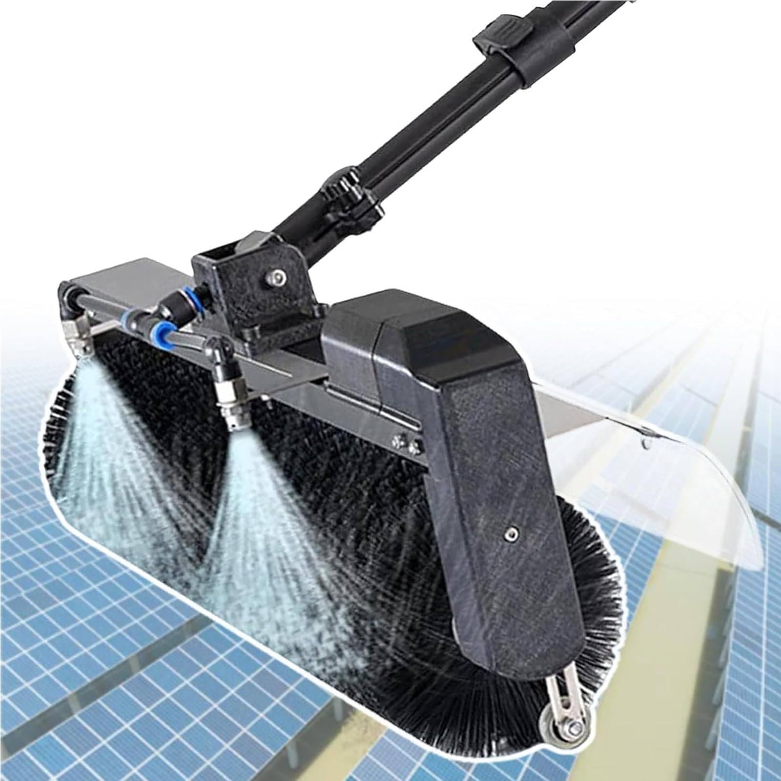 LMMIAOZ Portable Solar Panel Cleaner - Electric Water Fed Pole Kit with 60cm Roller Brush, 5.5m Telescopic Pole for Efficient Solar PV Cleaning in Gardens & Offices