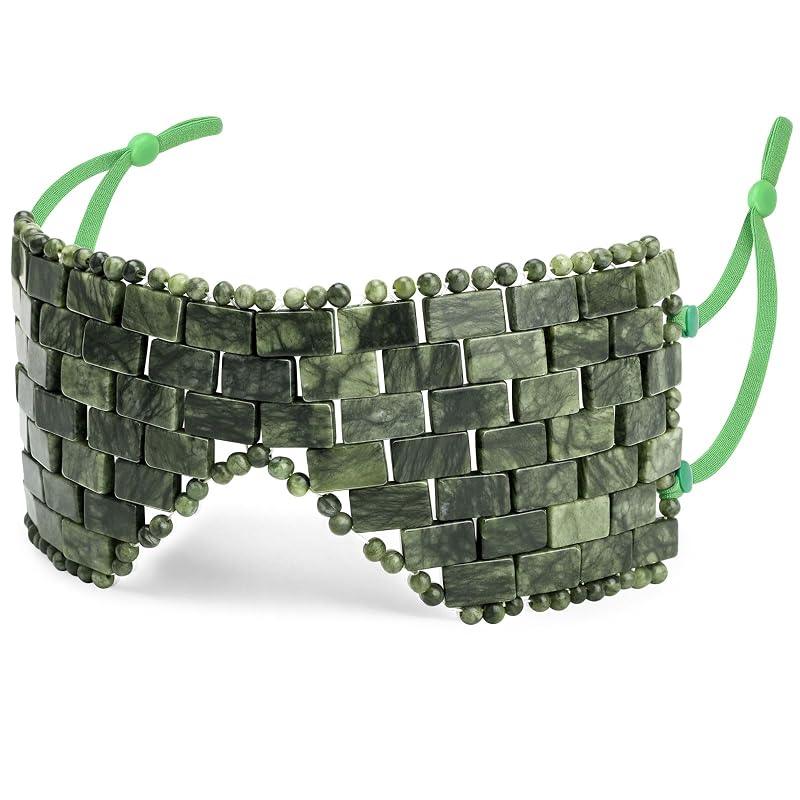 Máscara para os olhos gemshan em jade verde natural