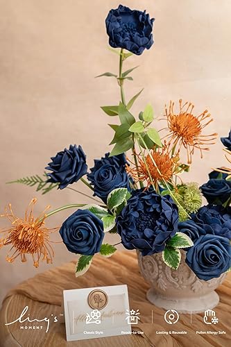 Miniatura 4 de Ling's moment - Juego de flores artificiales para manualidades, ramos de boda, centros de mesa, arreglos de novia, fiestas y decoración del hogar