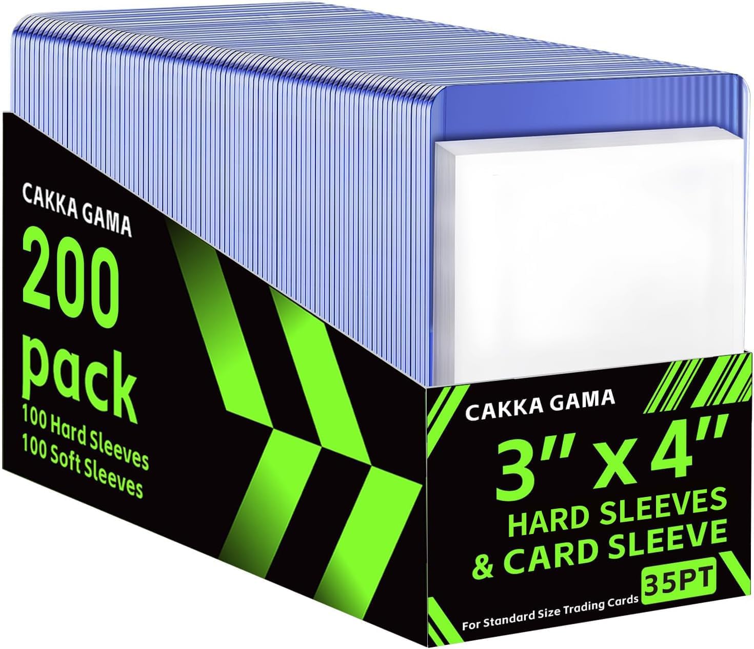200 PCS Card Sleeves Hard Plastic, Premium Sports Baseball Trading Card Holder Protectors (100 Hard Sleeve + 100 Soft Sleeve)