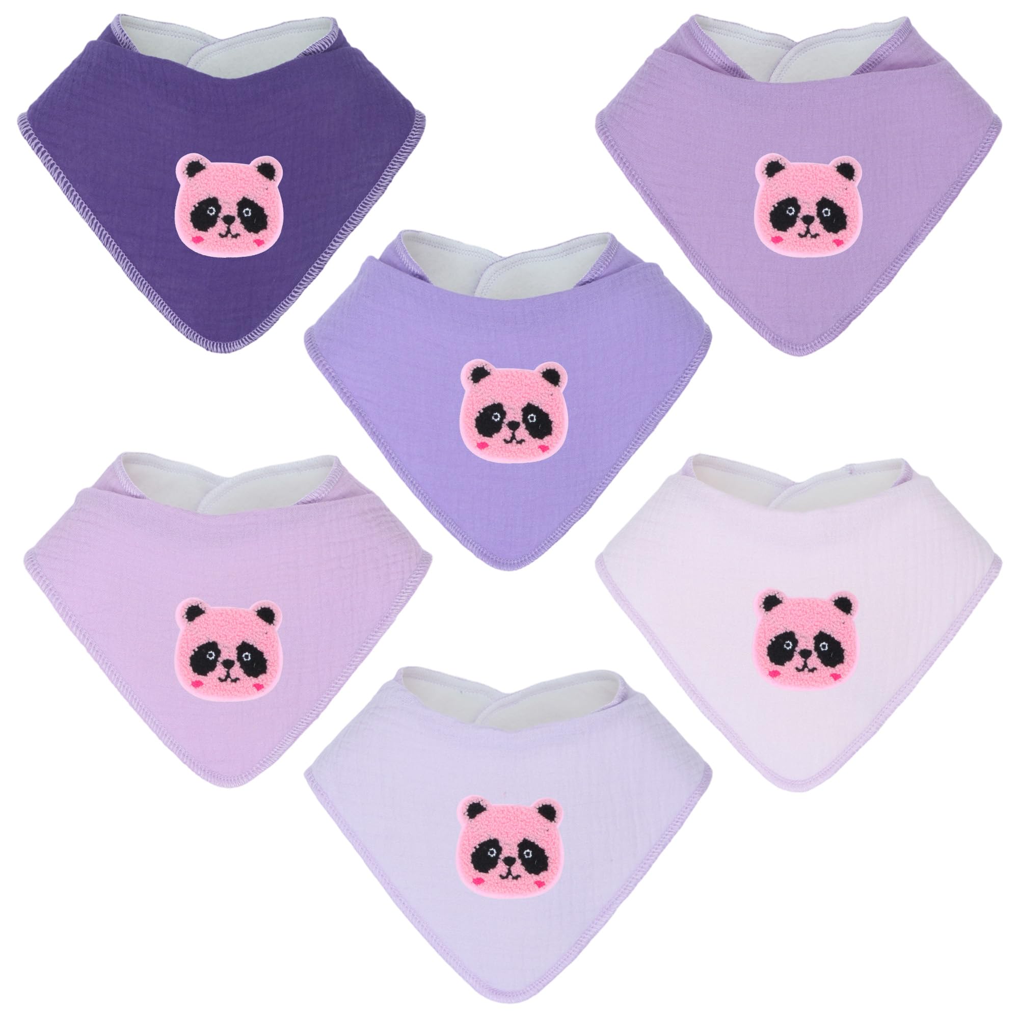 Benoxine Muslin Baby Bibs Soft and Absorbent Adjustable Baby Dribble Bandana Bibs with Adjustable Snaps for Unisex Baby Girls & Boys,6-Pack