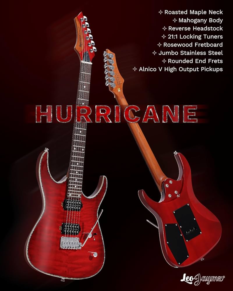 Hurricane エレキギター Amazon.com: Leo Jaymz Hurricane Series Electric Guitar