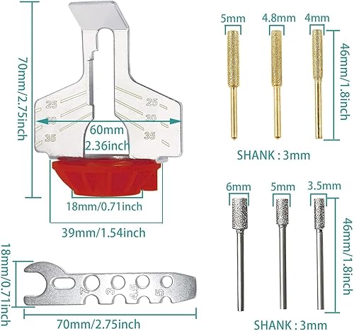 Miniatura 3 de Atunee Kit de accesorios de afilado de motosierra con hoja de sierra de cadena, juego de afiladores de dientes con guía de ángulo y limas de piedra