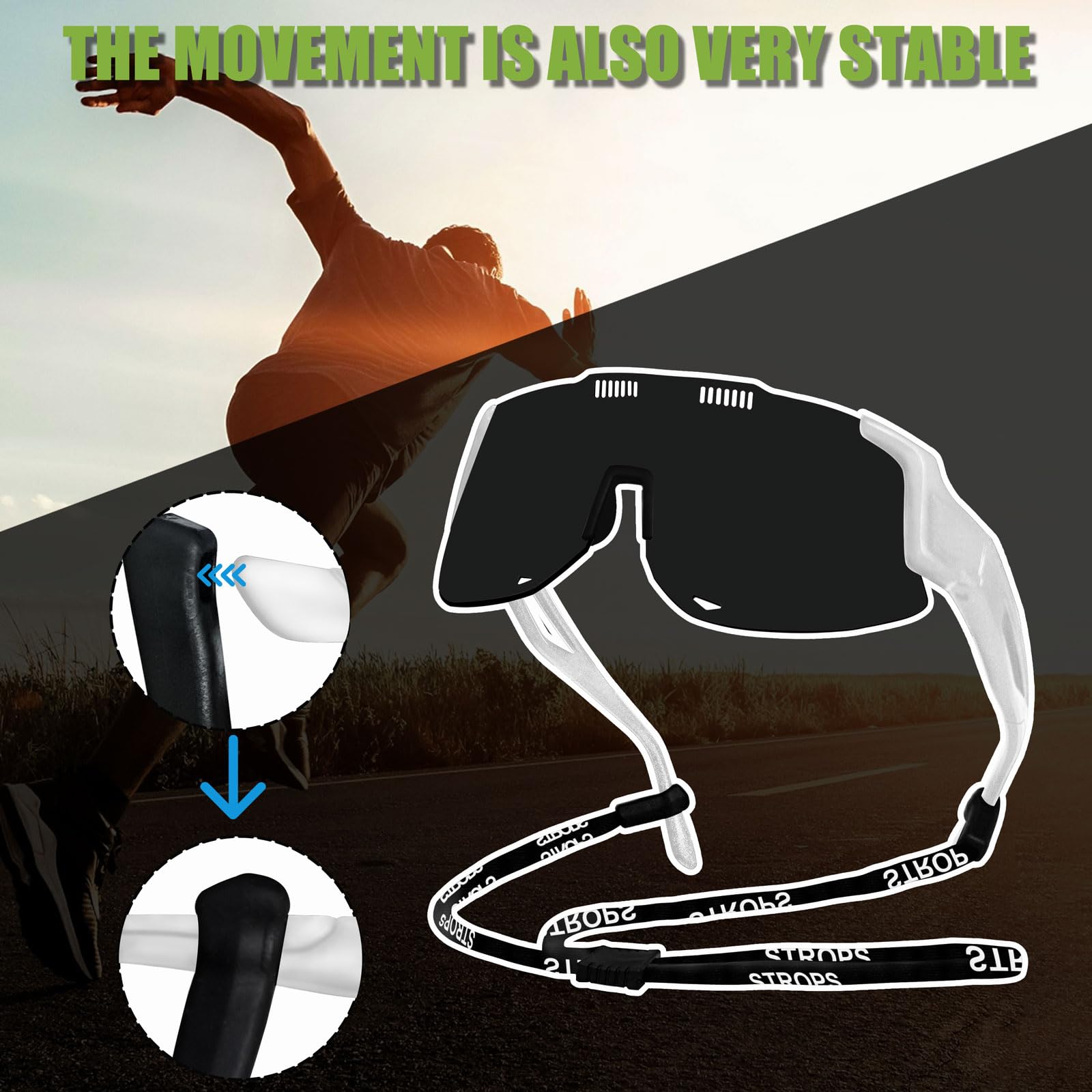 Occhiali da sole sportivi da corsa per donne e uomini, occhiali da ciclismo professionali da uomo, occhiali da sole avvolgenti con protezione UV400