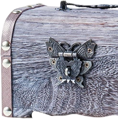 Miniatura 3 de Alcancía del tesoro con asa superior, decoración estilo retro, caja de dinero con cerradura para niñas, niños, adultos, premios de aula, 5.6 x 4.1 x