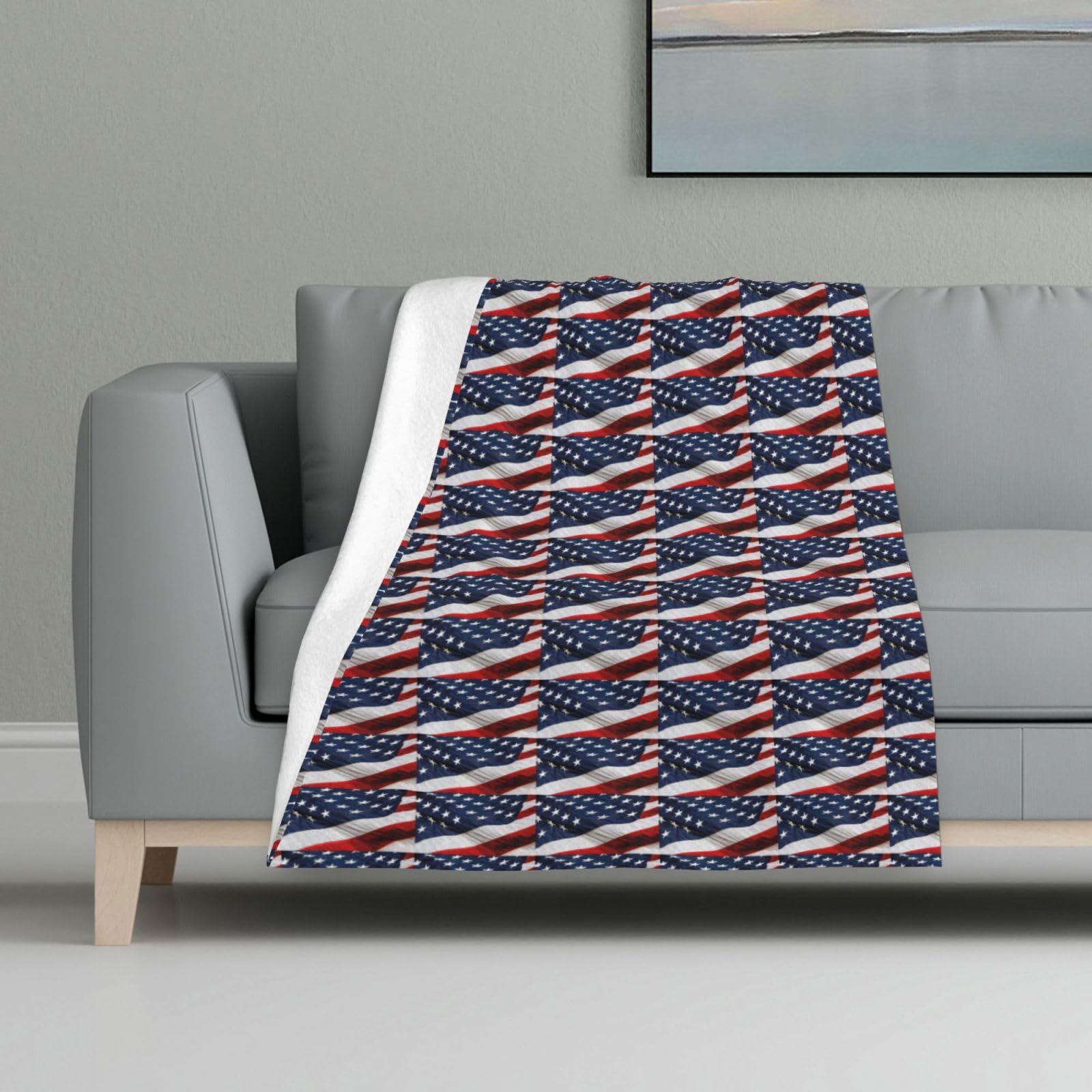 Couverture drapeau américain plaid chaud pour vos soirées cocooning au salon ou en camping