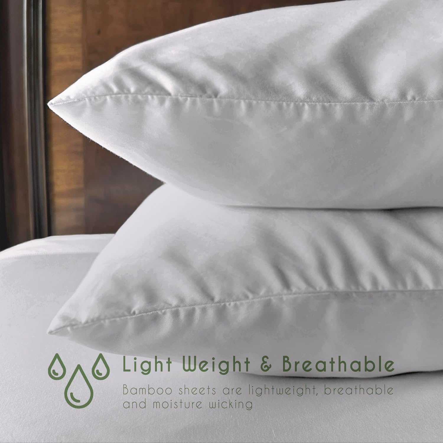 Bamboo Sheet Set, Rayon from Bamboo, Strong & Durable, Luxuriously Soft Bedding  (Silver Birch, King)