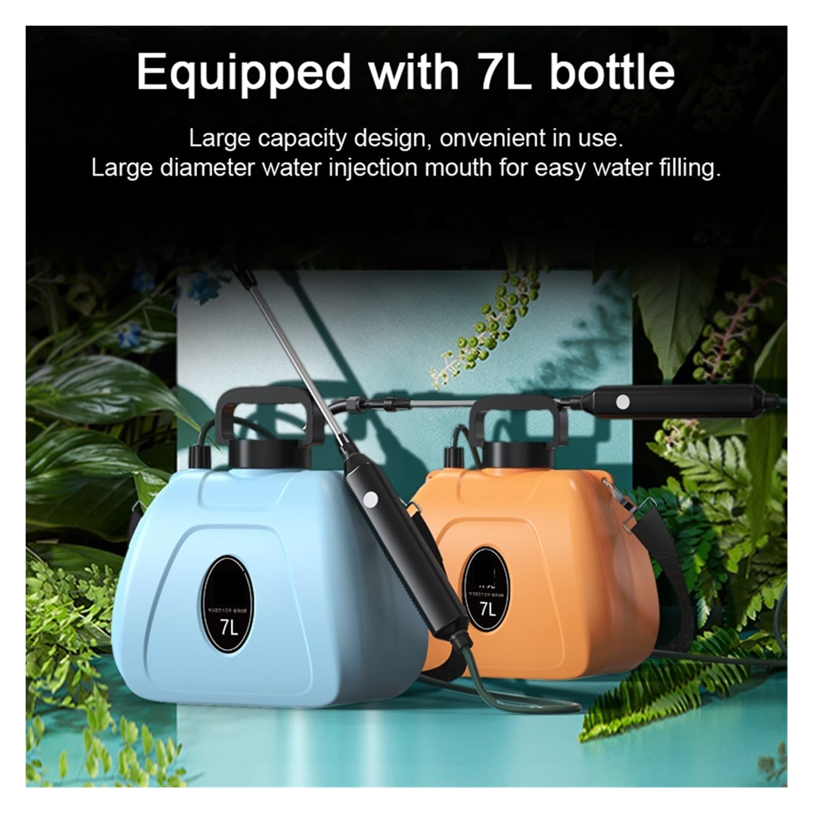 Spruzzatore elettrico, Irrigatore a spalla ricaricabile da 7 litri, spruzzatore elettrico portatile d'acqua for annaffiatoio, for piante giardino(Blue 1500mAh)