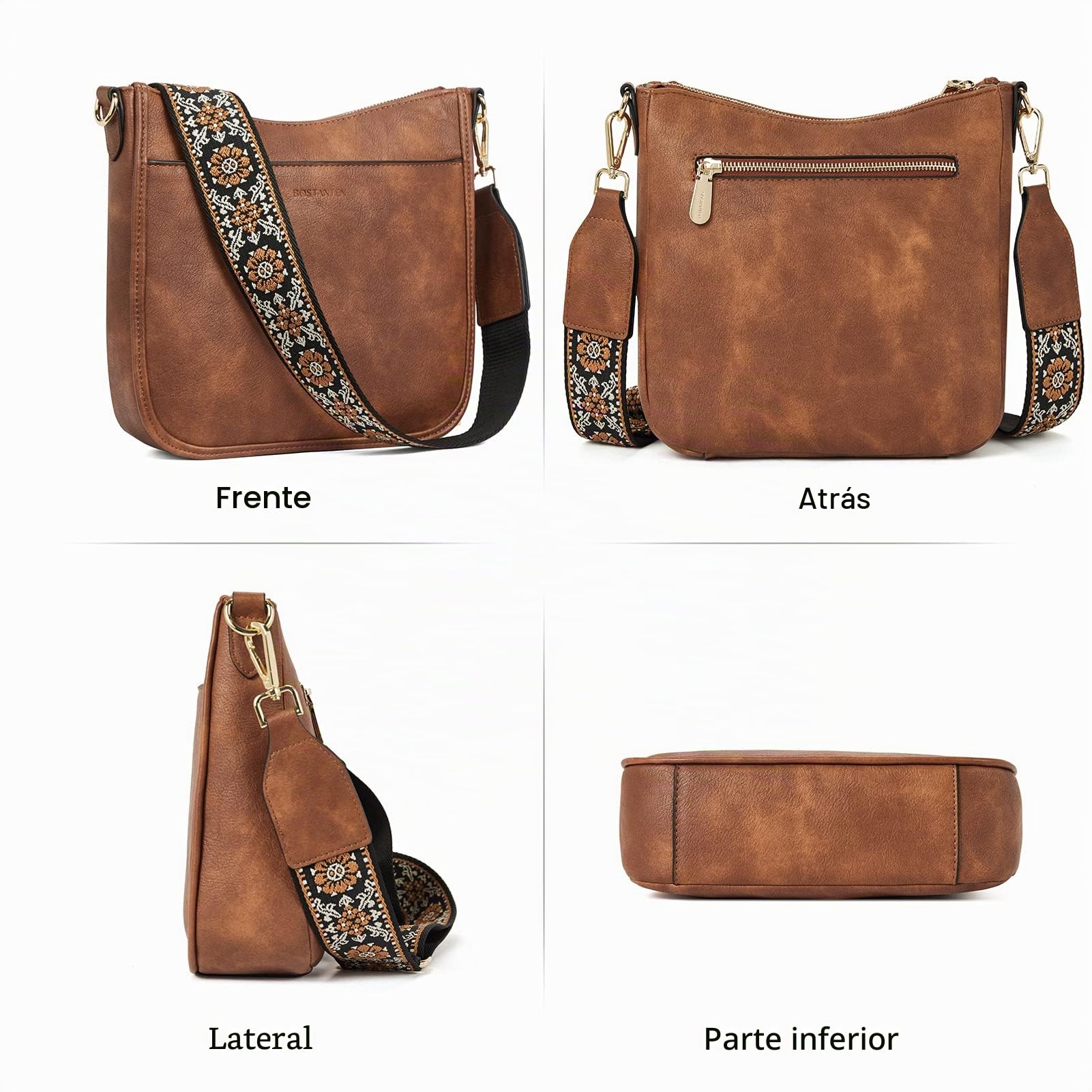 BOSTANTEN - Bolso de piel para mujer, bolsos de hombro para mujer, diseño de bolso de mano, para mujer, bolsas de Hobo, bolsa de cubo