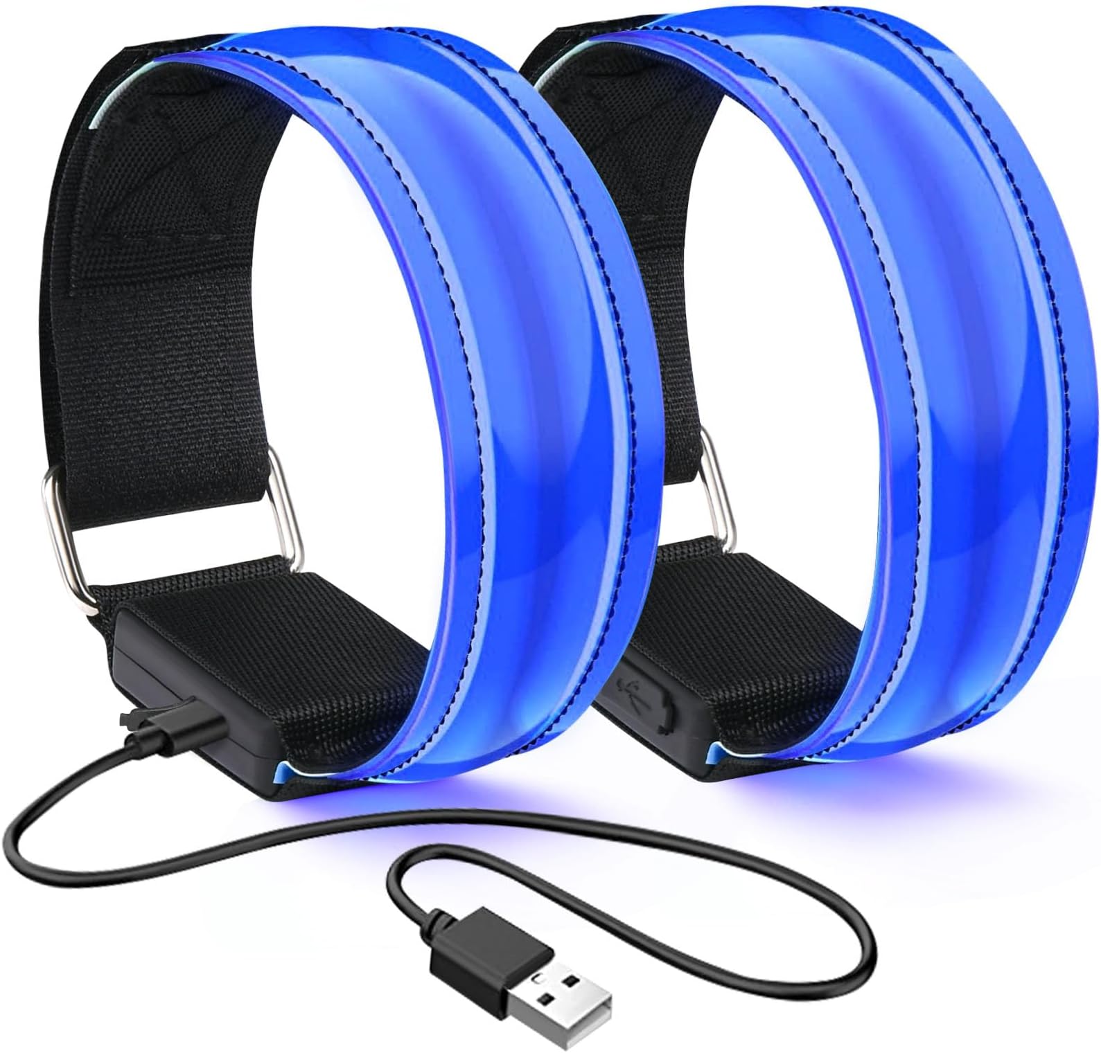 Rechargeable LED Armband, Flashing Reflective Running Lights Safety Sport Armband, Unisex for Night Running, Jogging, Outdoor Sports, Climing