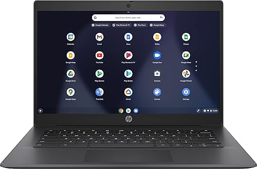 HP Computadora portátil Chromebook 14 FHD, procesador Intel Celeron de doble núcleo N3350, 4 GB de RAM, 64 GB de almacenamiento eMMC, pantalla FHD
