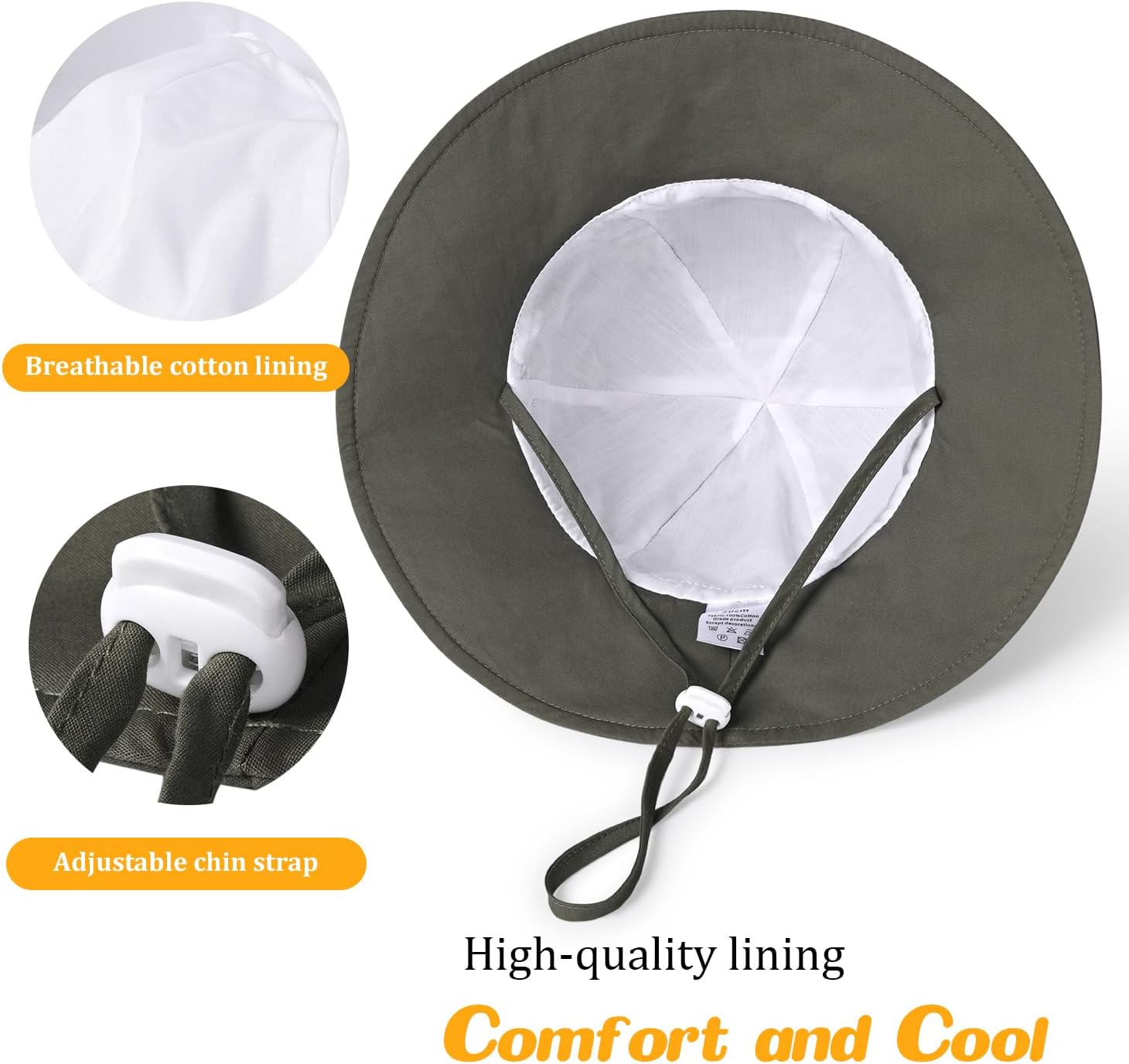 Baby Sun Hat Infant Toddler Summer Bucket Hat Kids Cotton Beach Sun Hats for Baby Boys Girls Child