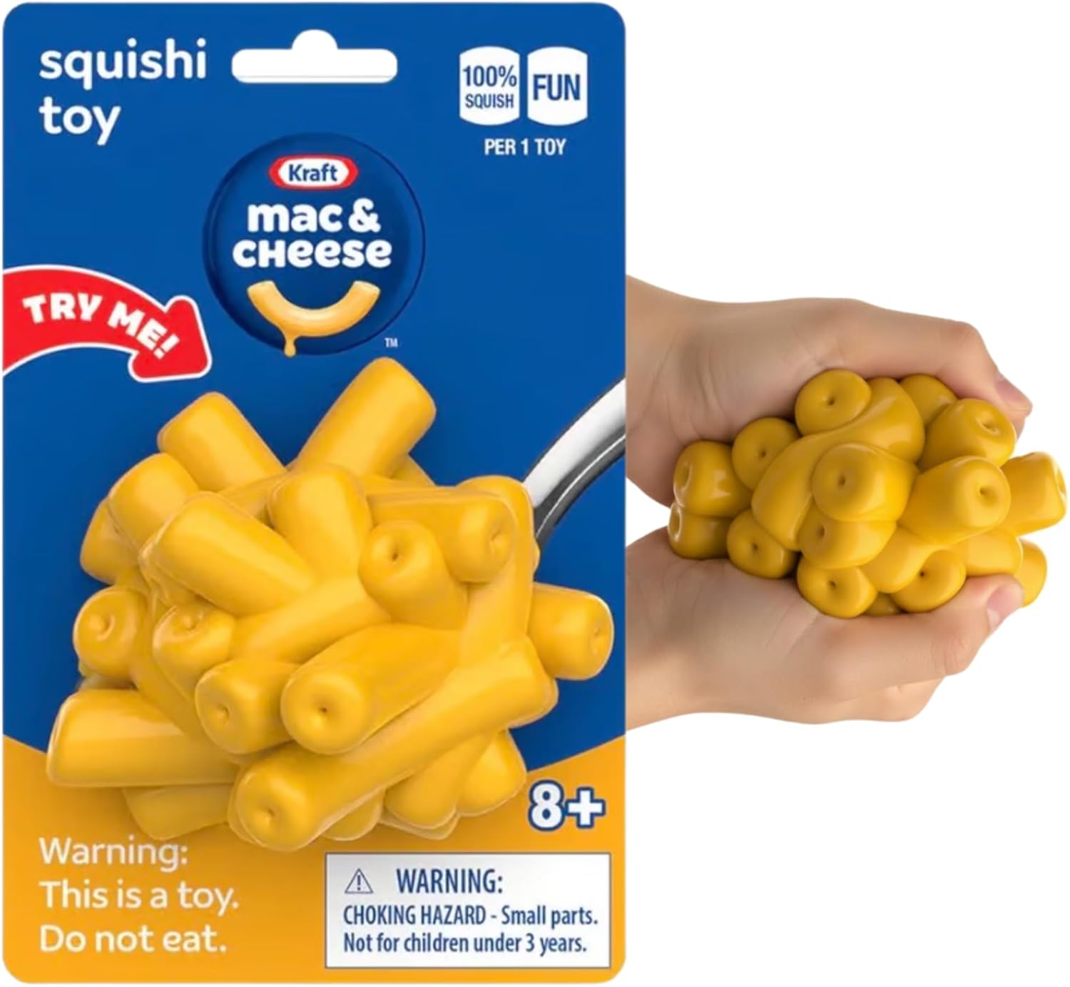 Incredible Play Kraft Mac & Cheese Squishi Toy – Soft Squeeze Macaroni Fidget Toy, Novelty Sensory Toy for Kids Ages 8+