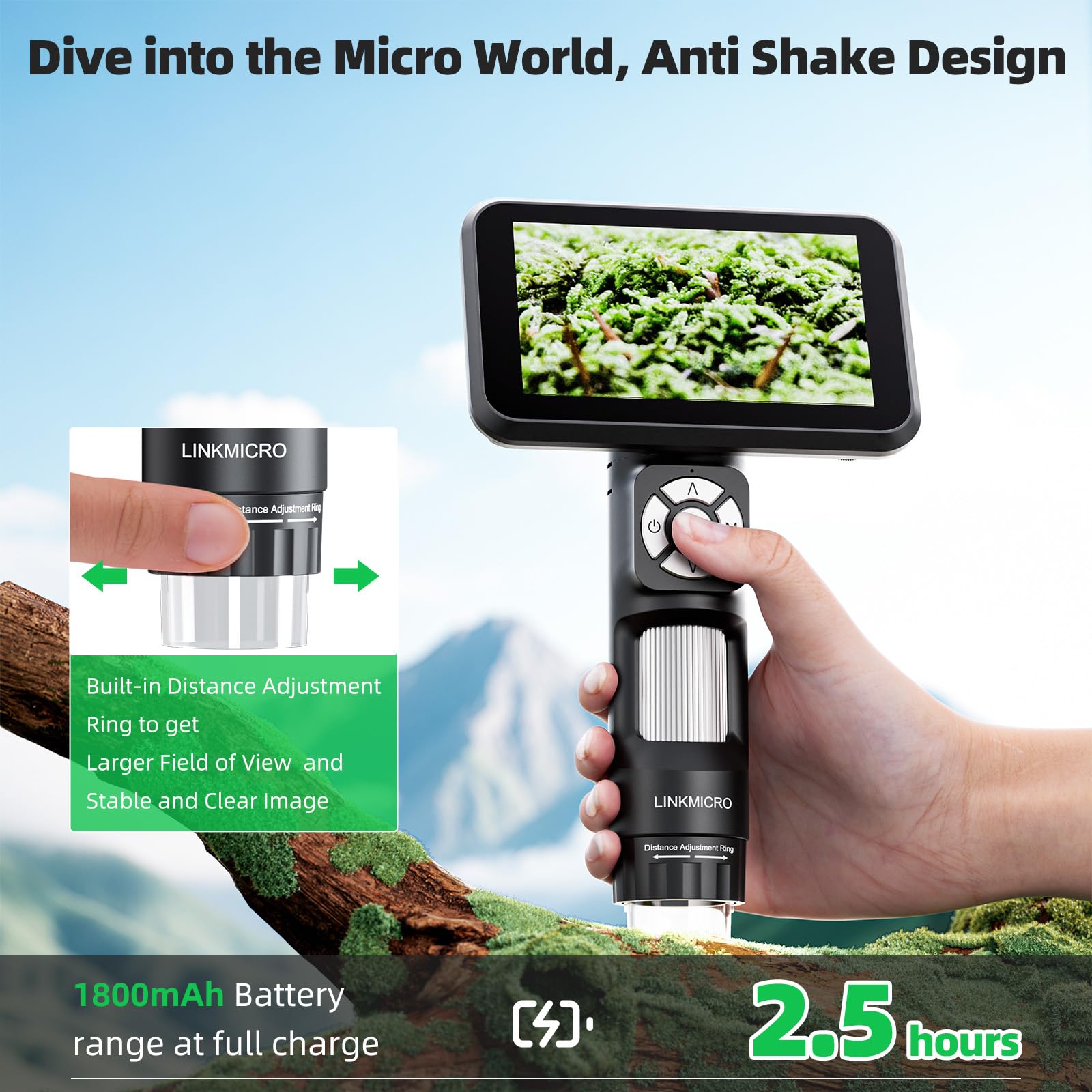 Microscopio digital HDMI 4K para monedas, video UHD 3840P, cámara de microscopio 4K de 1200X con pantalla de 5 pulgadas, lupa de monedas de mano para adultos, 8 luces LED, soporte de metal