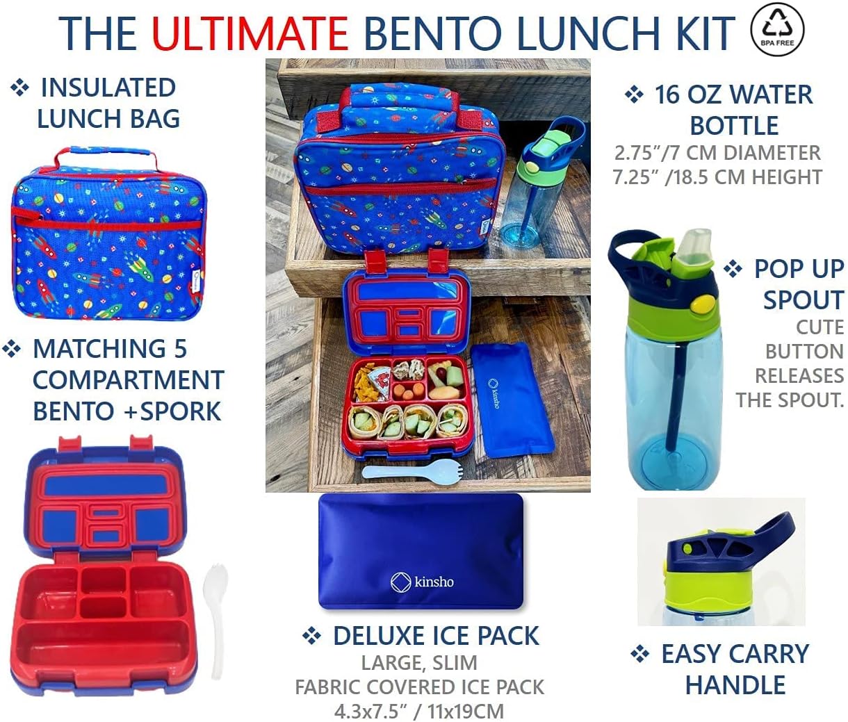 Kinsho Kids Bento Lunch Box Bottle