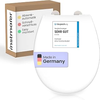 instmaier Alma | Toilettendeckel | Oval | Weiß | Made in Germany | WC-Sitz mit Absenkautomatik | Toilettensitz mit Schnellverschluss | Klodeckel | Klobrille | Toilettenbrille