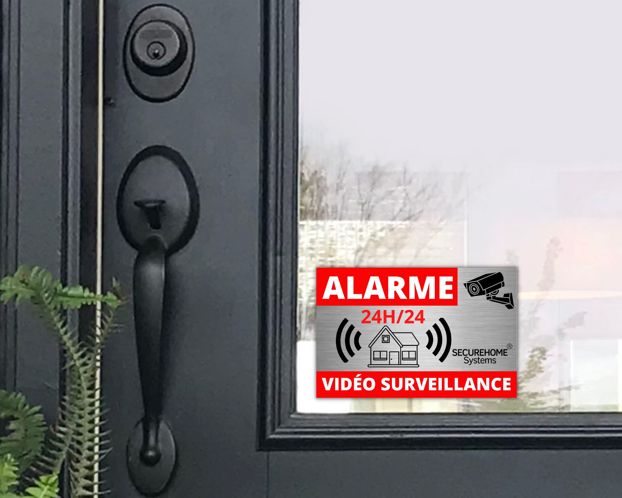 Set Mit 8 Diebstahl-Abschreckungsaufklebern - 'Alarm + Videoüberwachung', 8,5x5,5 Cm, Wetterfest