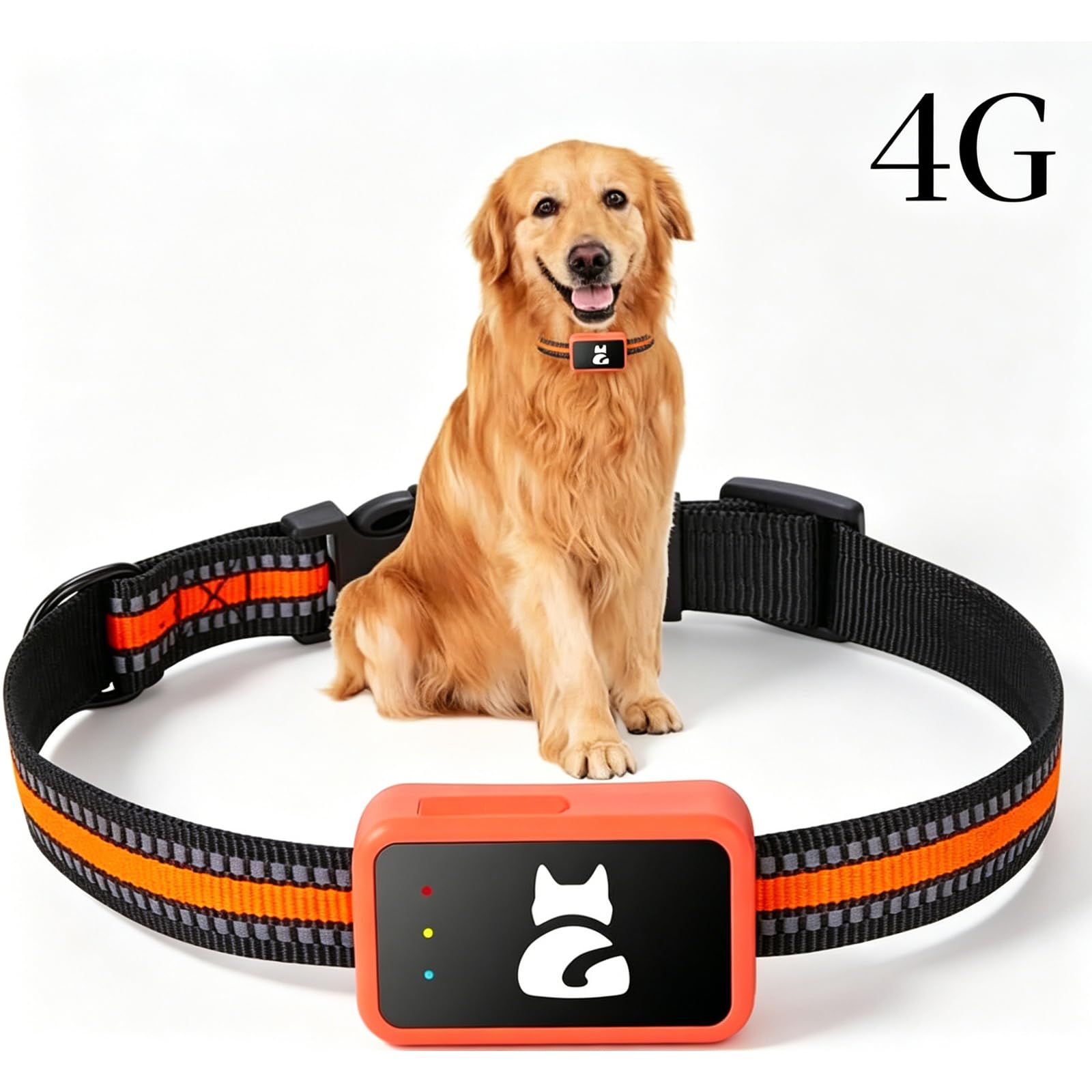 Rastreador GPS Impermeable para Mascotas, Localizador Antipérdida Red Completa, Seguimiento En Tiempo Real, Collar De Seguridad Ajustable, Compatible Tarjeta SIM 4G