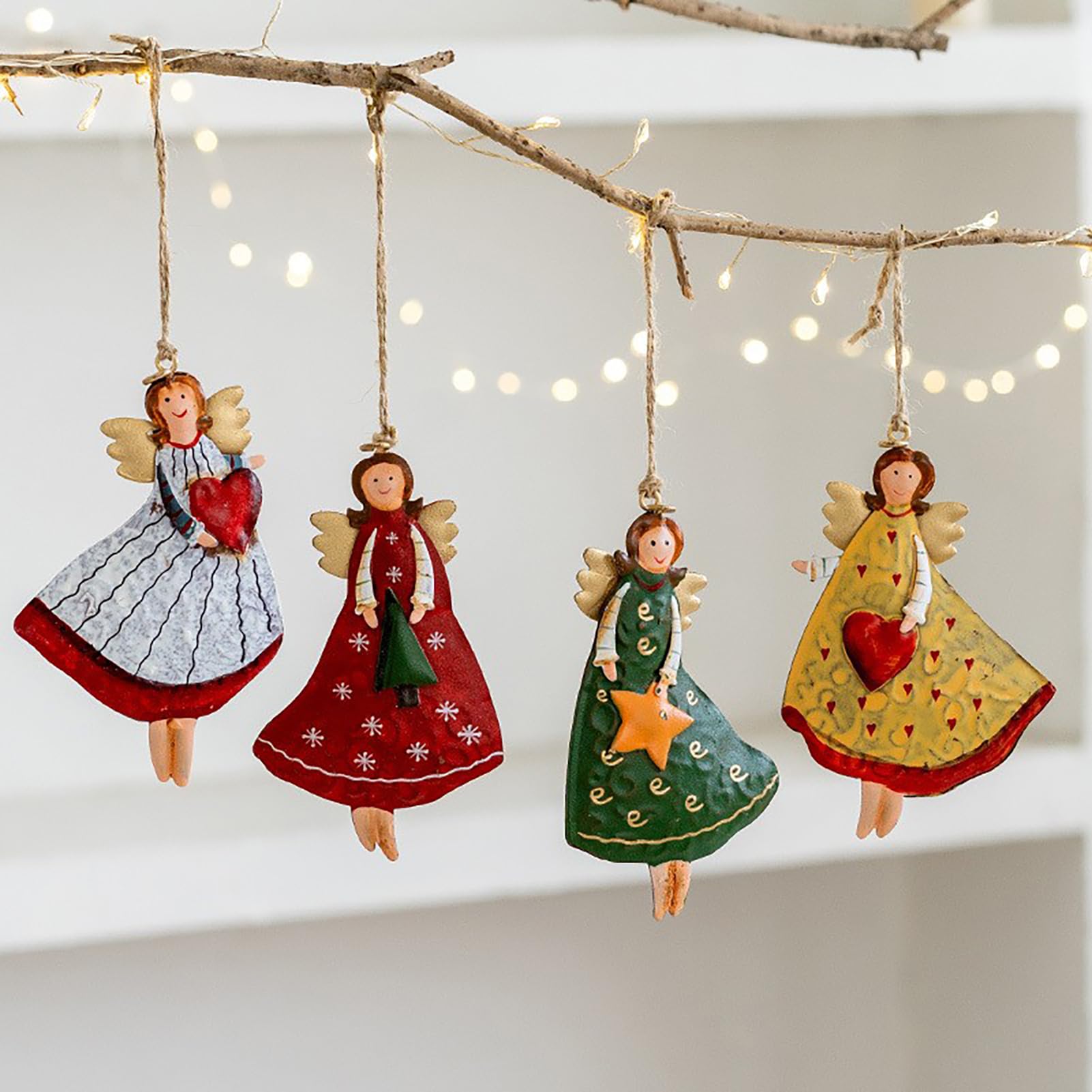 Set 20 Pezzi Angeli In Legno Grezzo Da Dipingere - Ritagli Natalizi Per Decorazioni Fai-da-te, 10.5x9 Cm