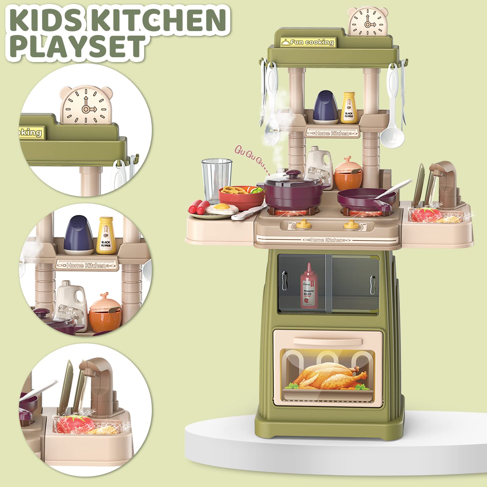 Kids Play Kitchen Wooden Corner Play Kitchen With 180u00b0