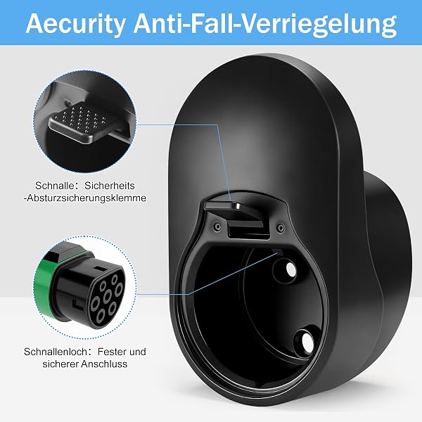 Zocipro Wallbox Kabelhalterung Typ 2, Stabile Wandhalterung für ladekabel, Ladekabel Halterung typ 2 & Kabelhalter Wallbox, Typ 2 Wandhalterung für EV Ladegerät & Ladekabel Wandhalterung, Schwarz - 4
