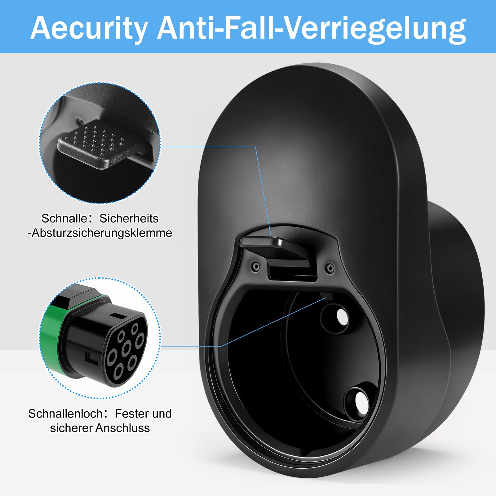 Zocipro Wallbox Kabelhalterung Typ 2, Stabile Wandhalterung für ladekabel, Ladekabel Halterung typ 2 & Kabelhalter Wallbox, Typ 2 Wandhalterung für EV Ladegerät & Ladekabel Wandhalterung, Schwarz - 5