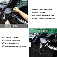 Vista 3 de Compatible con Hummer H2 2003-2009 - Espejo retrovisor de lluvia, espejo retrovisor, cejas de lluvia para accesorios Hummer H2 2003-2009 (negro)