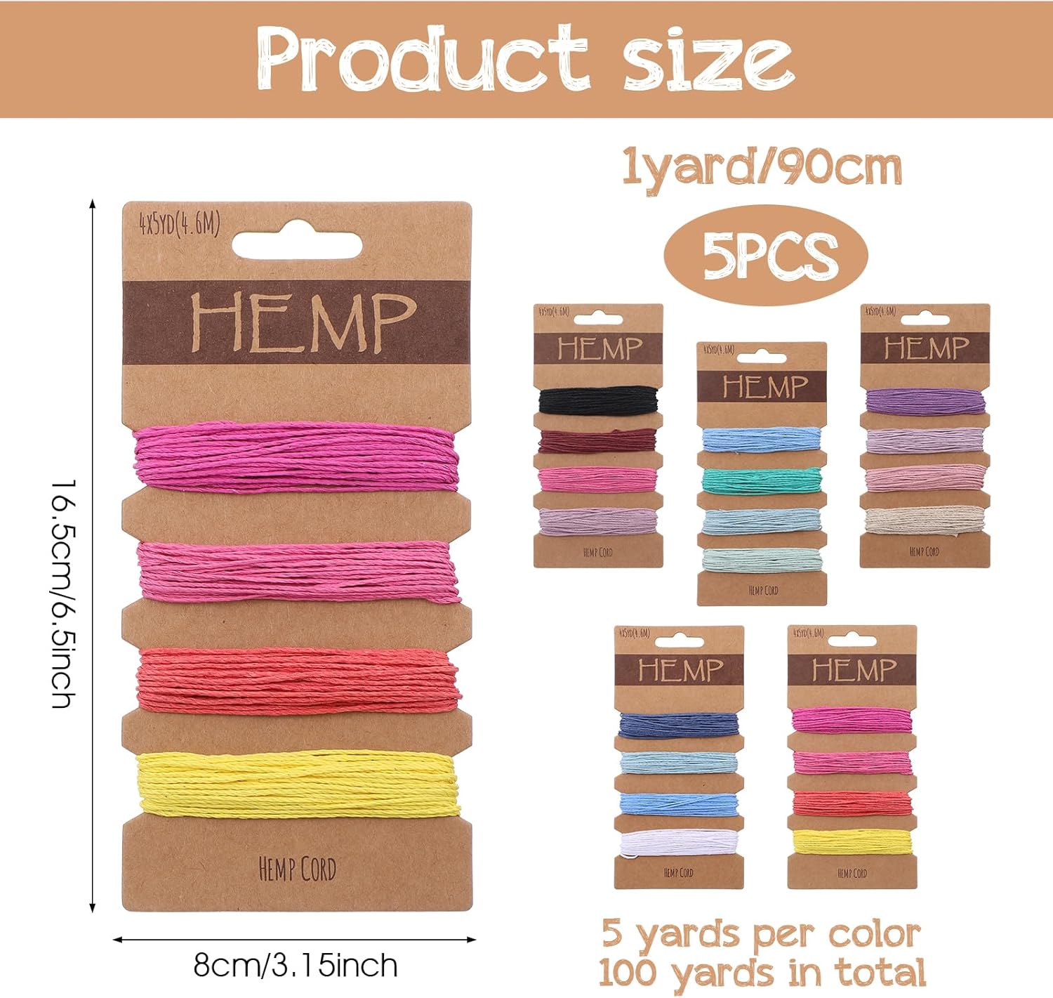 20 Colors 20 Yards Thread Cord for Jewelry Making, Multi-Color Natural Flax String for Bracelet Macrame Twine Bright Cord Rope String for Scrapbooking, DIY Handmade Craft Keychains Making Accessories - Image 2