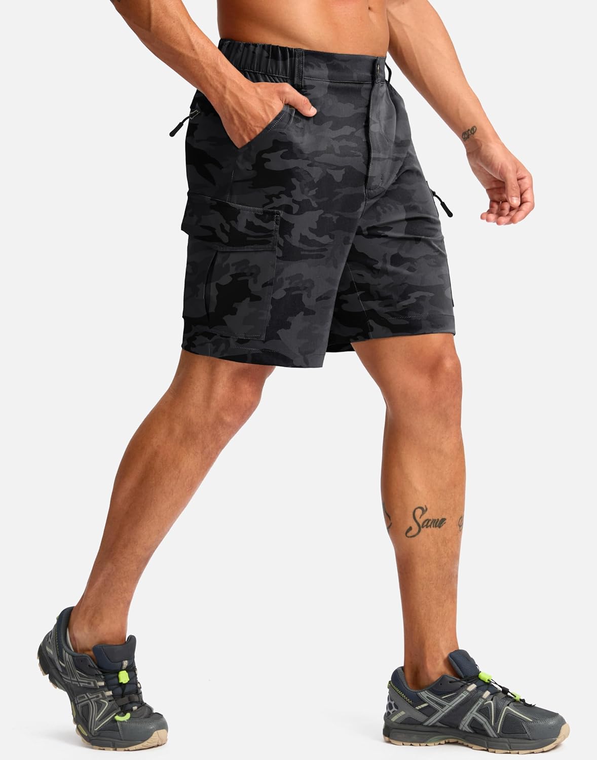 Pudolla Men's Hiking Cargo Shorts 7" Lightweight Quick Dry Casual Work Shorts for Men Summer Travel Golf with 5 Pockets - Image 2