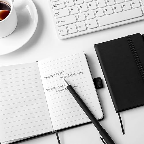 Miniatura 5 de Laumoi 36 juegos de cuadernos de bolsillo con bolígrafos, tamaño A6, lindo cuaderno pequeño a rayas, mini bloc de notas, tapa dura, cuadernos