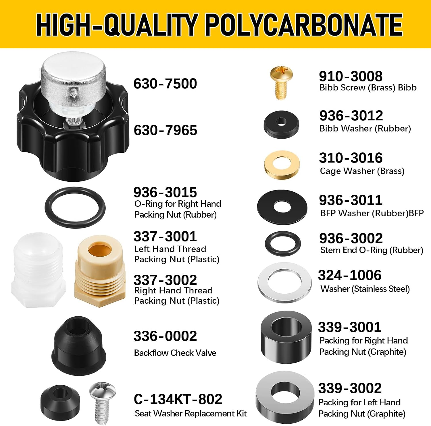 Fumete Wall Hydrant Complete Service Kit Compatible with 300, 400 & 500 Series Wall Hydrants Outdoor Faucet Repair Kit Outdoor Spigot Repair Kits