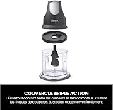 Ninja Express Chop Mini-hachoir électrique à herbes et légumes, pour hacher, émincer et réduire en purée les aliments afin de réaliser sauces, purées et soupes, Mixeur compact noir NJ1002EUBK - 3