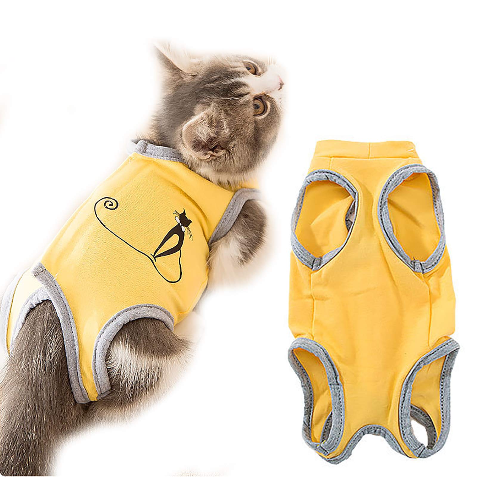 Protégez les sutures du chat sans stress grâce à ce manteau de récupération souple rouge L
