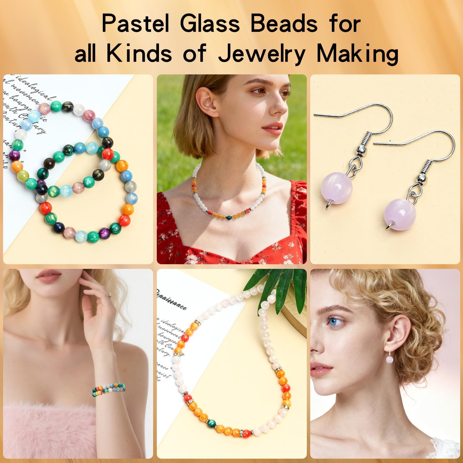 8 mm 100 Pcs Round Glass Beads for Jewelry Making, Glass Beads for Bracelet, Crystal Loose Bead for Bracelet Earring Necklace Jewelry Making and DIY Crafts (Violet) - Image 4