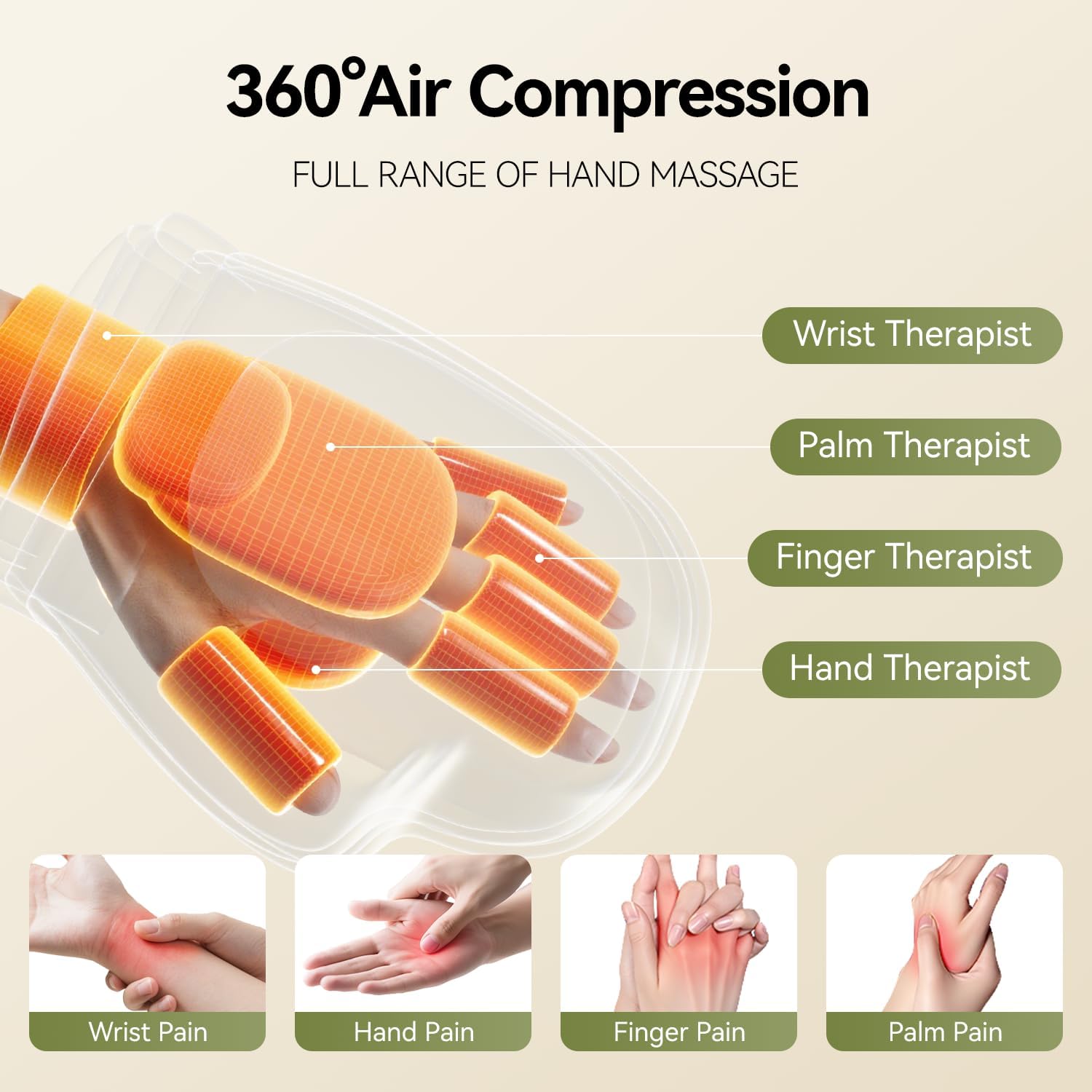 Hand Massager with Heat and Compression, 3 Massage 3 Temperatures 5 Compression Models for Carpal Tunnel Relief, Arthritis and Hand Muscle Relaxation, Hand Massage Gift for Men&Women - Image 3