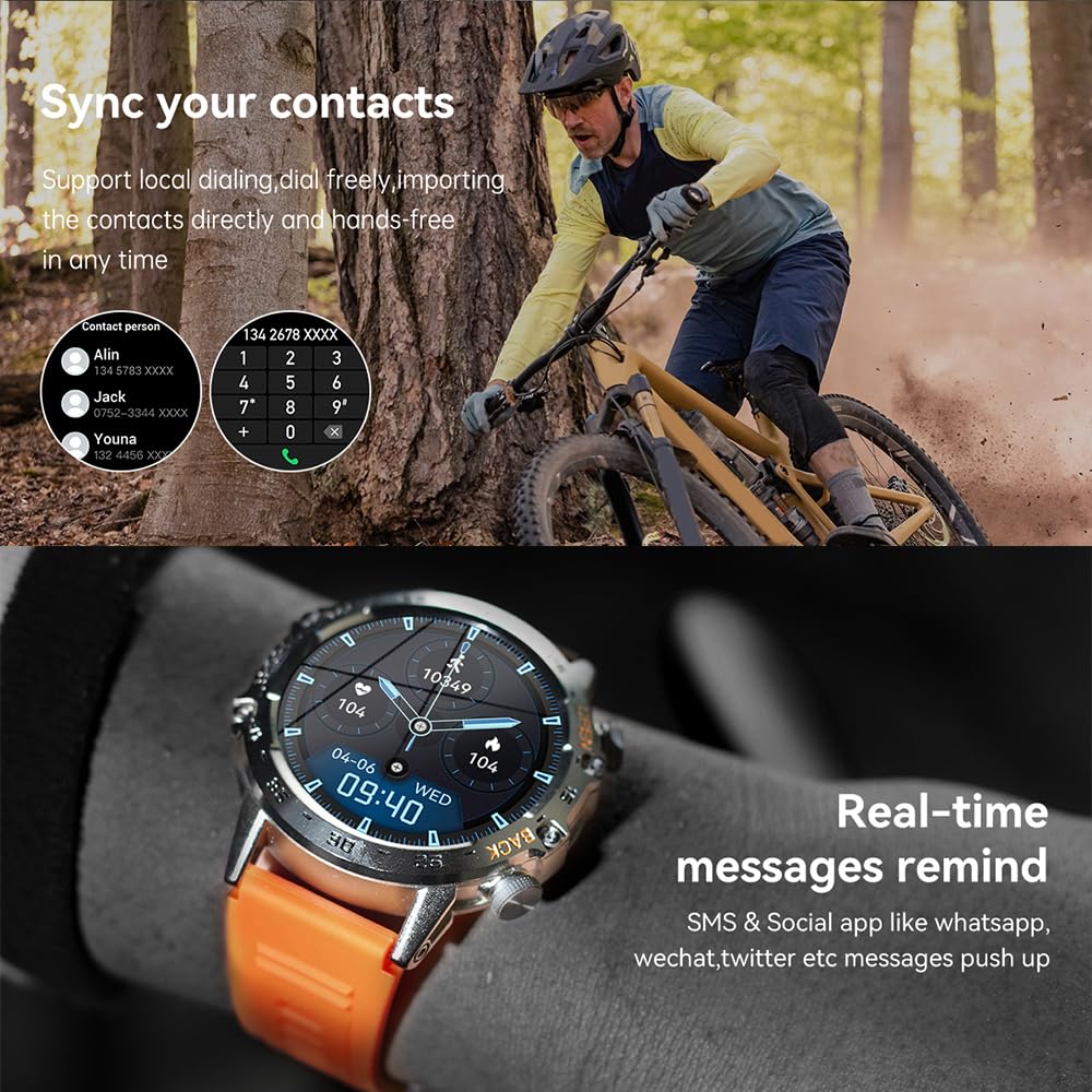 K52 Smart Watch con BT Call Step 1 39 IPS Schermo Impermeabile Sport per Android iOS Salute