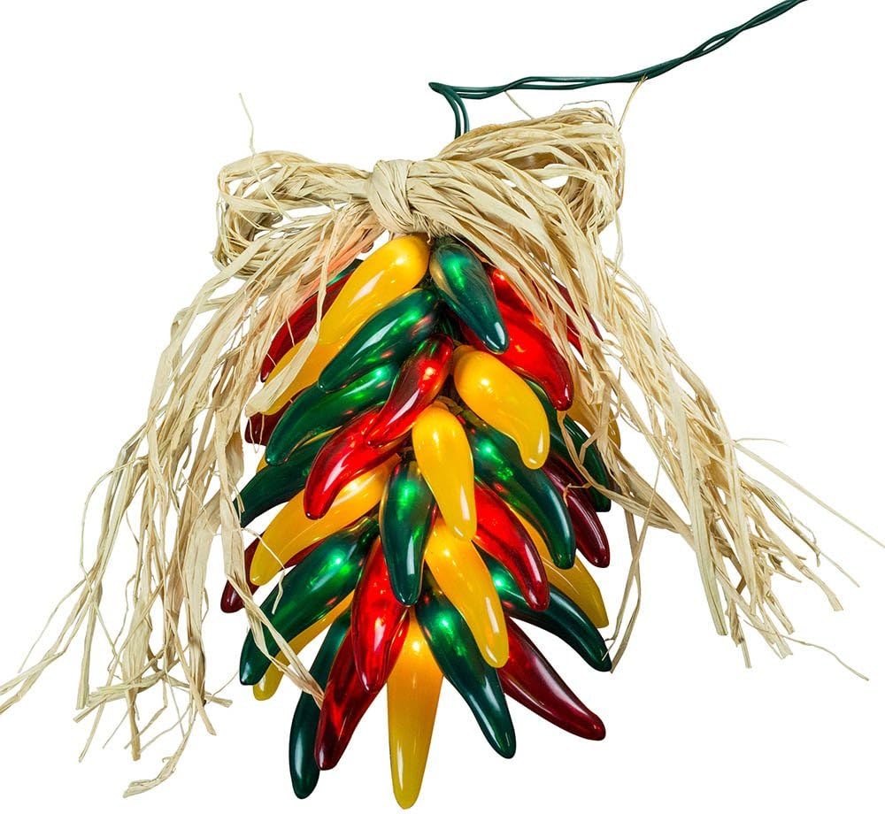 35-Light Chili Pepper Ristra, Plug-In, Red-Green-Yellow