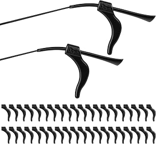 20 Pairs Glasses Ear Grippers Set for Sports and Work | Black Eye Glasses Ear Grippers, Comfortable Silicone Eyeglass Holder for Sunglasses, Holders, Hooks, Accessories