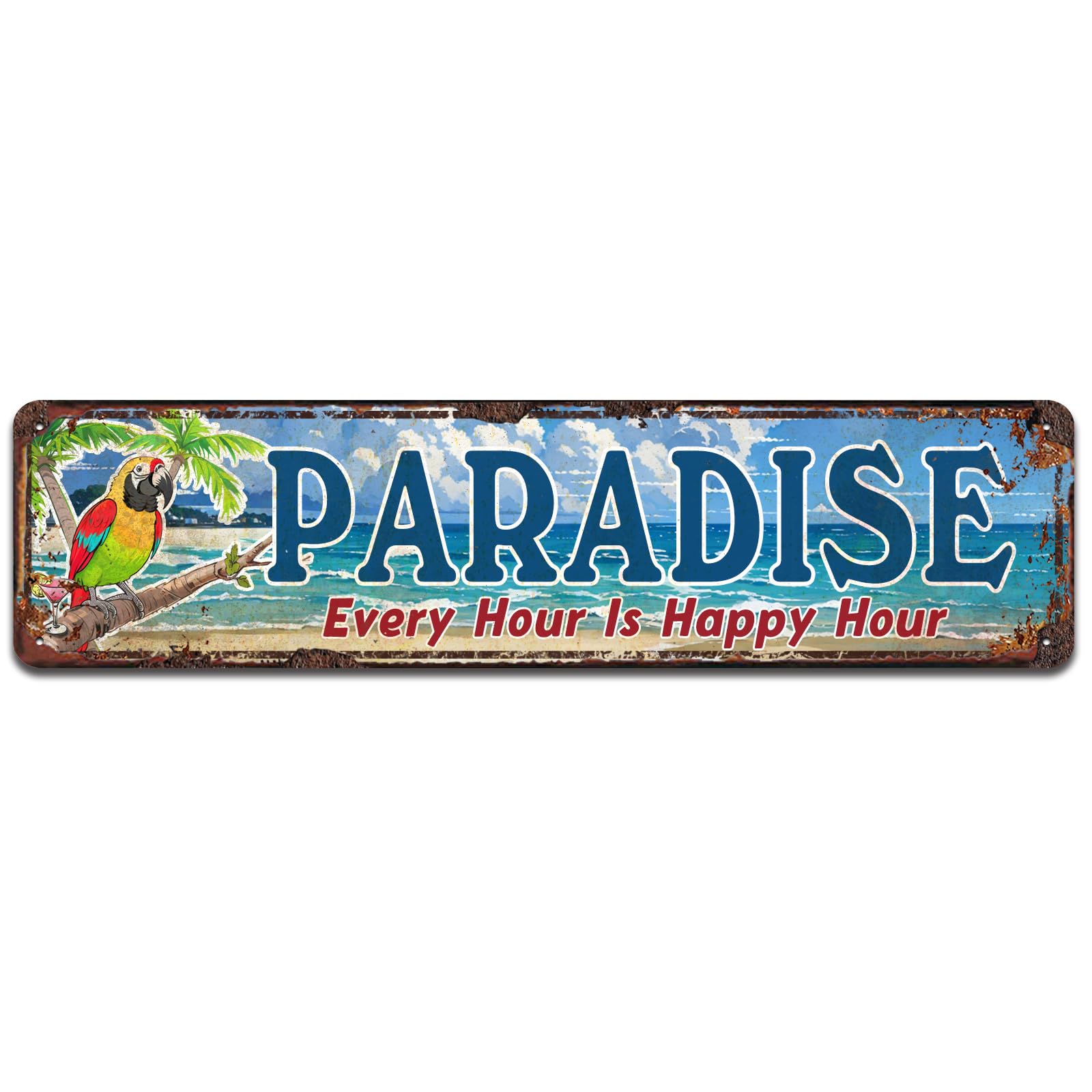 Paradise Novelty Metal Tin Signs 4x16 Inch
