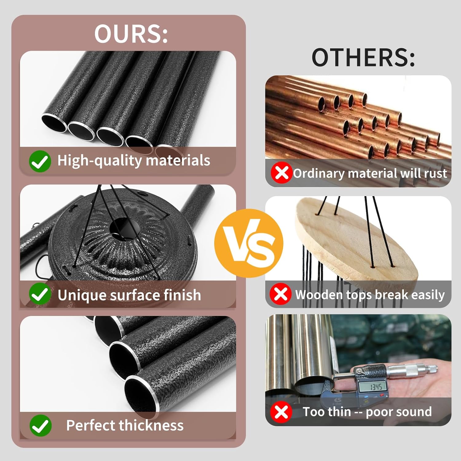 Sympathy Wind Chimes Loss Loved One, Memorial Gift for Loss of Mother Father Husband Condolence Remembrance, Best Sympathy Gift (Black, 36'')