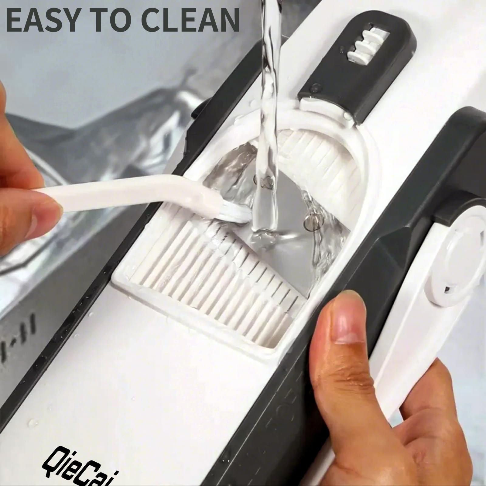 QieCai Vegetable Mandoline Slicer Adjustable Thickness 0.1-8 mm, Potato Chip Slicer, Mandoline Food Fruit Slicers For Kitchen, Faster Slice for Potato, Cucumber, Carrot, Lemon, Garlic - Image 4