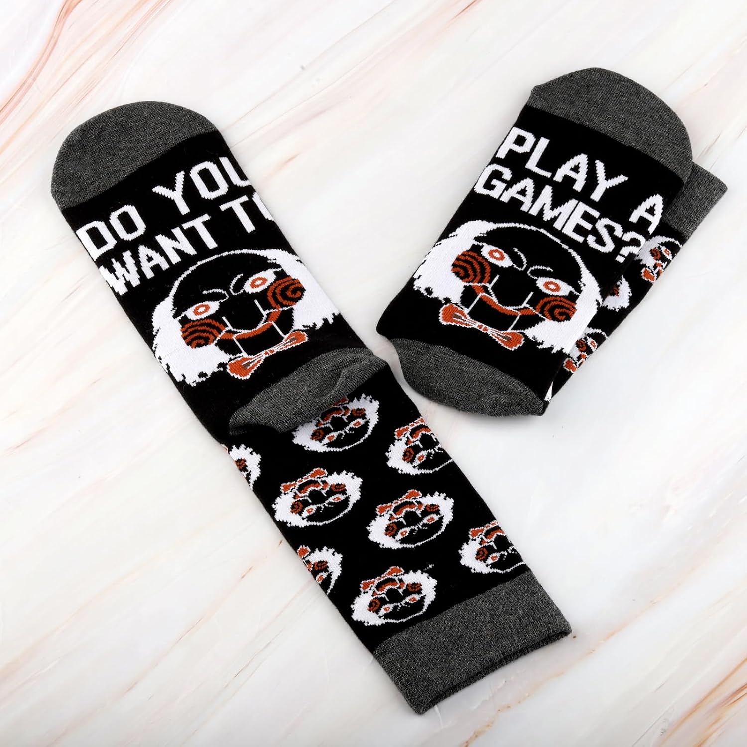 G2TUP Psychological Thriller Socks Killer Movie Fans Gift Do You Want To Play a Game Gory Horror Socks Survival Horror Merch image 5