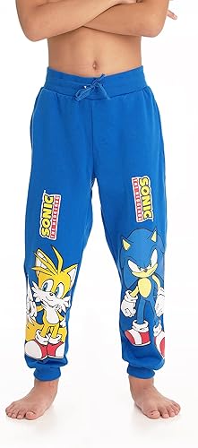 Sonic The Hedgehog Tails Shadow and Knuckles - Pantalones deportivos clásicos con bolsillo para niños