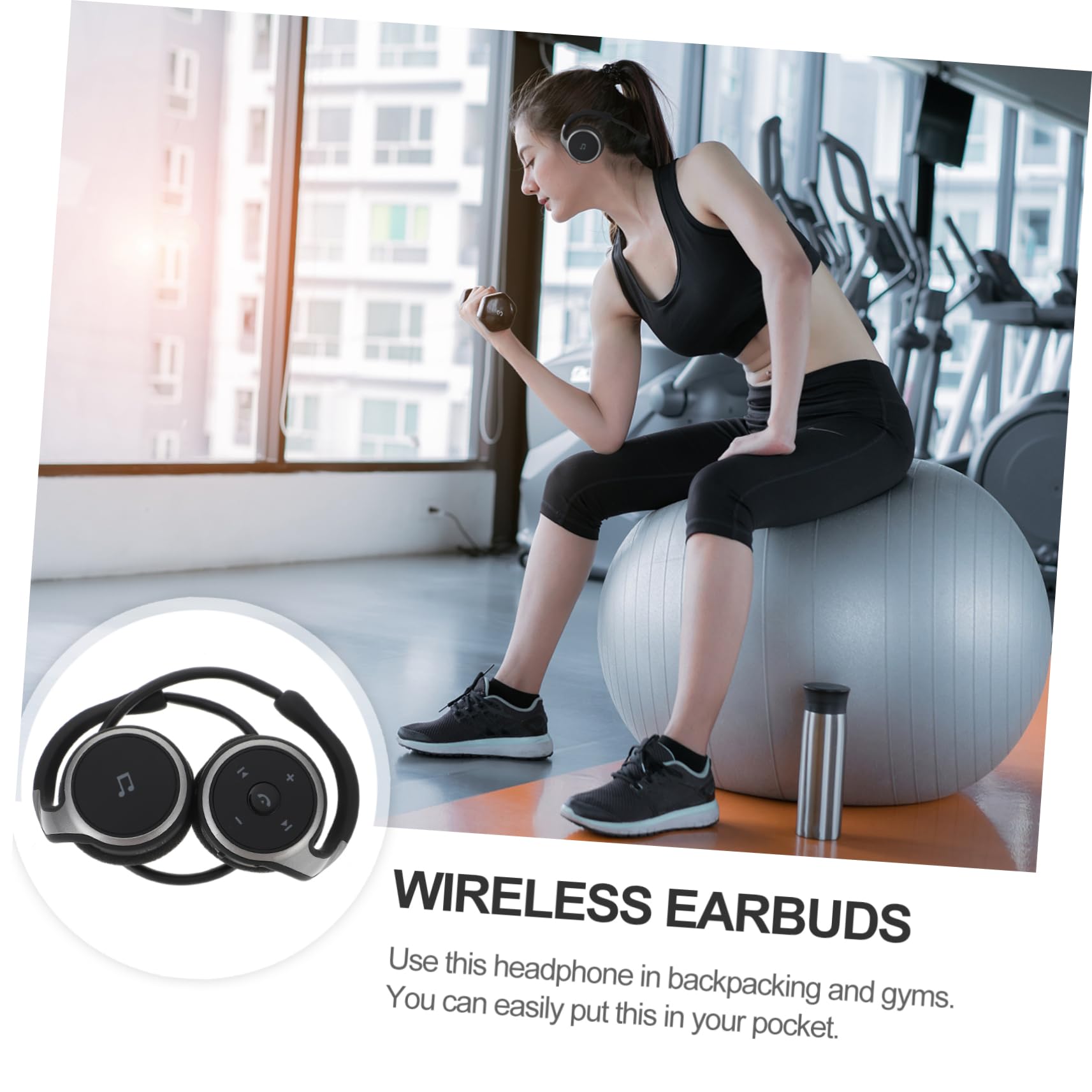 HOMSFOU Auricolari Sport con Archetto, Leggeri in Abs, Versione 4.1, Comodi Occhiali, per Corsa e Allenamento